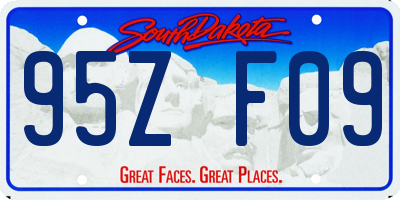 SD license plate 95ZF09