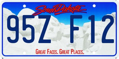 SD license plate 95ZF12