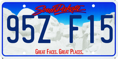 SD license plate 95ZF15