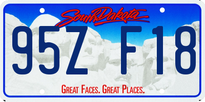 SD license plate 95ZF18