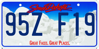 SD license plate 95ZF19
