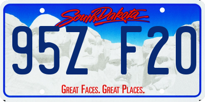 SD license plate 95ZF20