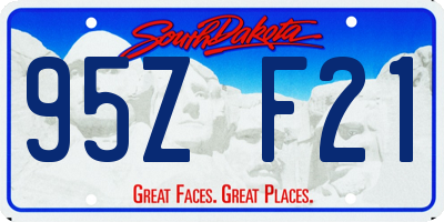 SD license plate 95ZF21