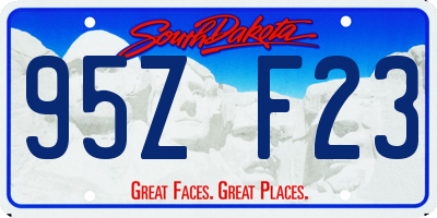 SD license plate 95ZF23