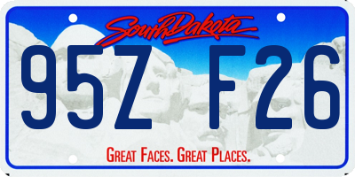 SD license plate 95ZF26