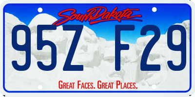 SD license plate 95ZF29