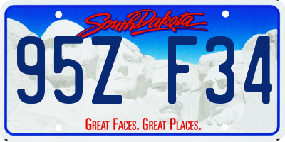 SD license plate 95ZF34