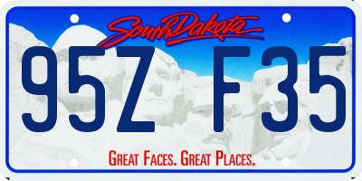 SD license plate 95ZF35