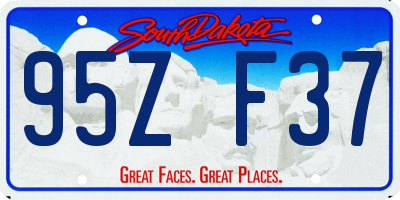 SD license plate 95ZF37