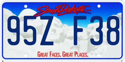 SD license plate 95ZF38