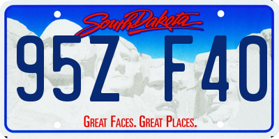 SD license plate 95ZF40