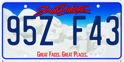 SD license plate 95ZF43