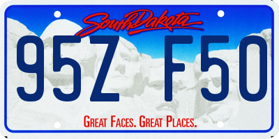 SD license plate 95ZF50