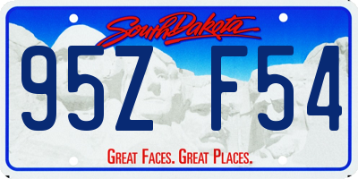 SD license plate 95ZF54