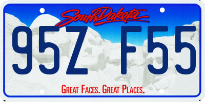 SD license plate 95ZF55
