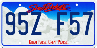 SD license plate 95ZF57