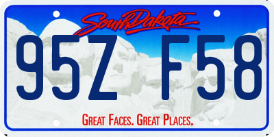 SD license plate 95ZF58