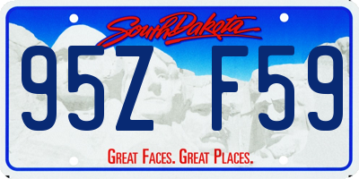 SD license plate 95ZF59