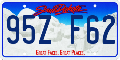 SD license plate 95ZF62