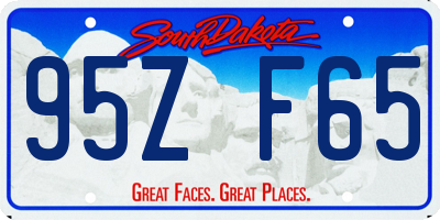 SD license plate 95ZF65
