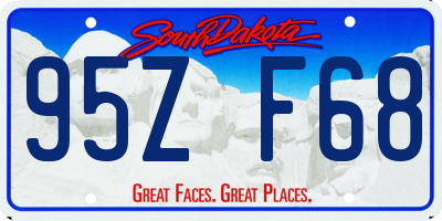 SD license plate 95ZF68
