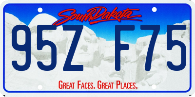 SD license plate 95ZF75