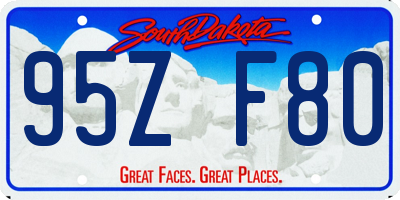 SD license plate 95ZF80