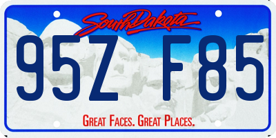 SD license plate 95ZF85