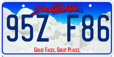SD license plate 95ZF86