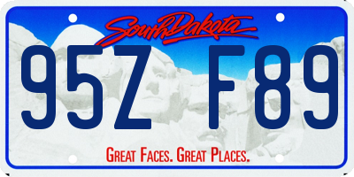 SD license plate 95ZF89
