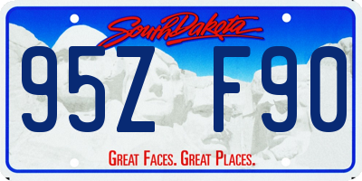 SD license plate 95ZF90