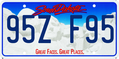 SD license plate 95ZF95