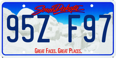 SD license plate 95ZF97