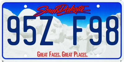 SD license plate 95ZF98