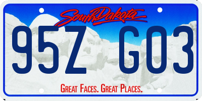 SD license plate 95ZG03