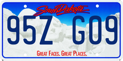 SD license plate 95ZG09