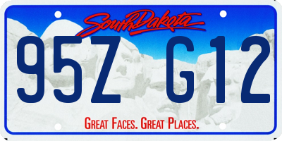 SD license plate 95ZG12