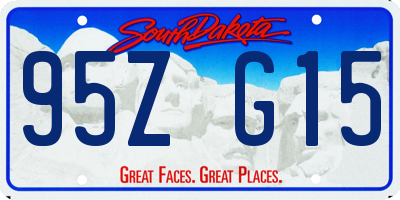SD license plate 95ZG15