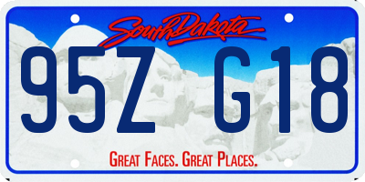 SD license plate 95ZG18