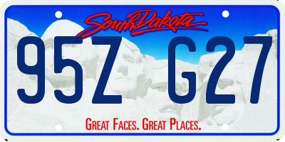 SD license plate 95ZG27
