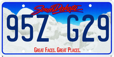 SD license plate 95ZG29
