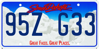 SD license plate 95ZG33