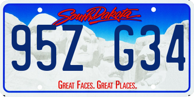 SD license plate 95ZG34