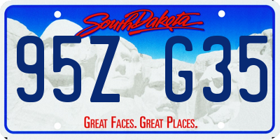 SD license plate 95ZG35