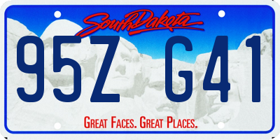 SD license plate 95ZG41