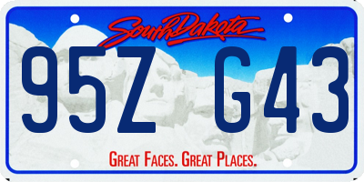 SD license plate 95ZG43