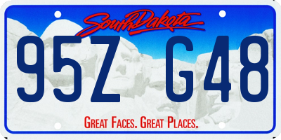 SD license plate 95ZG48