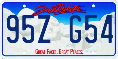 SD license plate 95ZG54