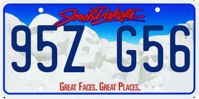 SD license plate 95ZG56