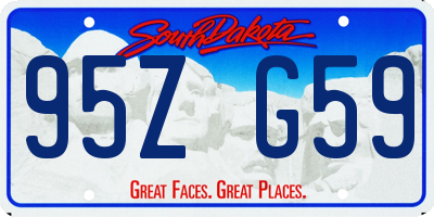 SD license plate 95ZG59